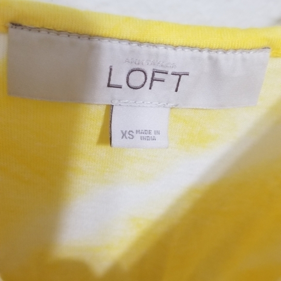 LOFT Dress, Colors yellow and white, Size XS. - Picture 6 of 7
